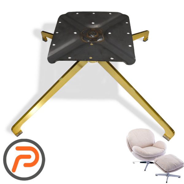 پایه صندلی فلزی گردون مدل چهار پر طلایی