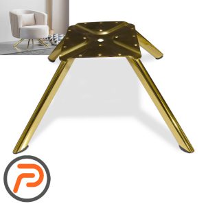 پایه صندلی فلزی ثابت مدل چهار پر طلایی